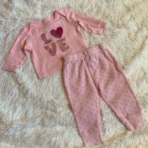 Chick Pea Baby Girl Pink Love Set